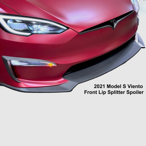 2021+ | Model S Viento Front Lip Spoiler - Real Molded Carbon Fiber Online now - Image 3