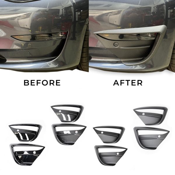 2017-2022* | Model 3 Fog Light Canards (1 Pair) Black-Out Style - Variety* Online Sale - Image 4