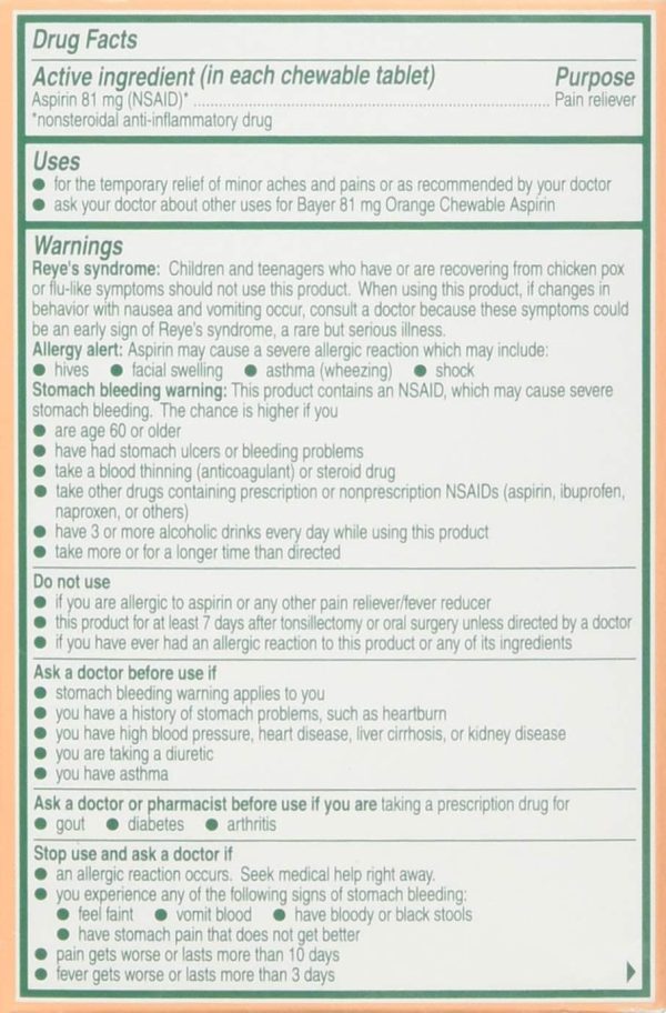 Bayer Chewable Aspirin Supply - Image 3