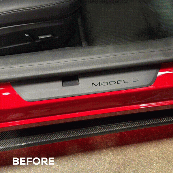 2024+ | Model 3 Highland Refreshed Door Sill Overlays (4 Pieces) - Real Dry Molded Carbon Fiber Hot on Sale