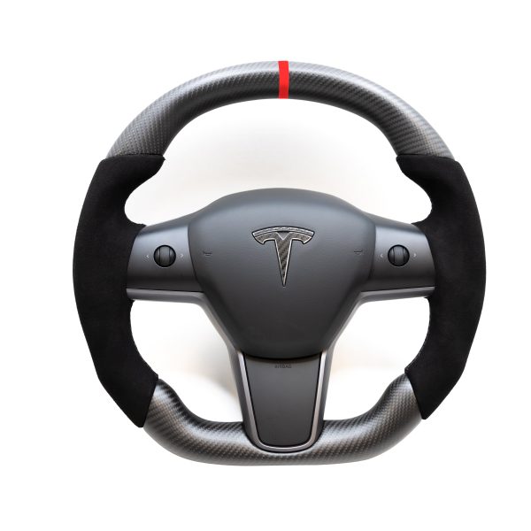 Model 3 & Y - Sport Grip Full Carbon Fiber Steering with Alcantara Handles Supply - Image 2
