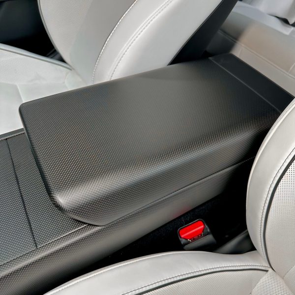 2024+ | Model 3 Highland Refreshed  Plain Weave  (Performance Look) Highland Refreshed Armrest Overlay - Real Dry Molded Carbon Fiber Cheap