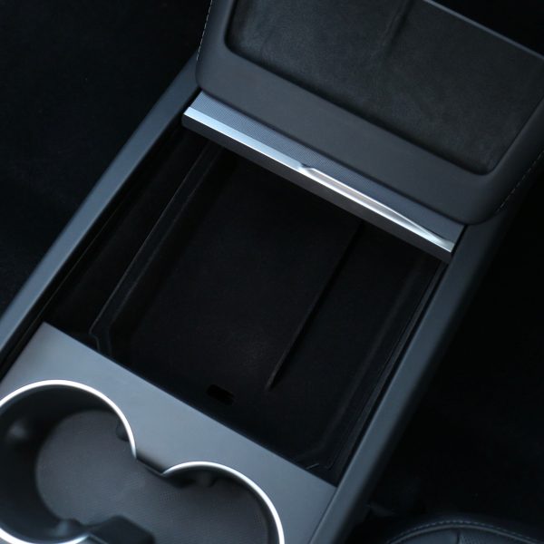 2025+ | Model Y Juniper Refreshed Center Console & Armrest Liner Kit Fully Flocked (2 Pieces) Online - Image 3