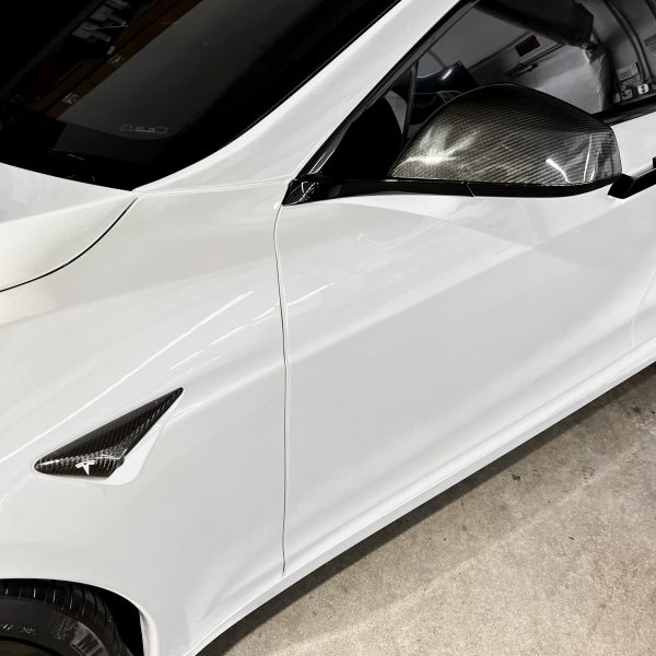 2021+ | Model S Plaid & LR Side View Mirror Cap Overlays - Real Molded Carbon Fiber Supply - Image 3