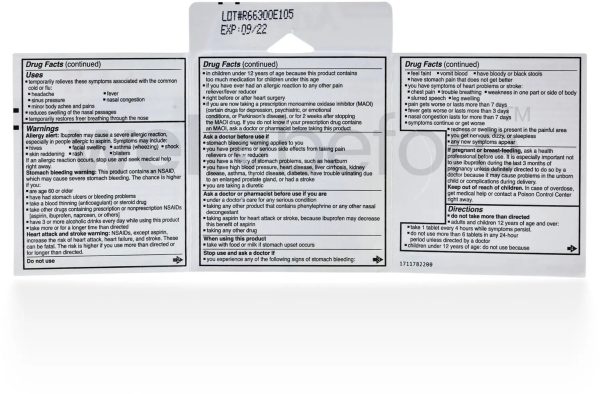 Advil Sinus Congestion & Pain Single Pack Blister, Ibuprofen 200mg, non drowsy Online - Image 2