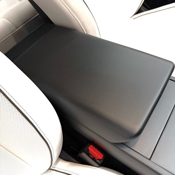 2024+ | Model 3 Highland Refreshed  Plain Weave  (Performance Look) Highland Refreshed Armrest Overlay - Real Dry Molded Carbon Fiber Cheap - Image 3