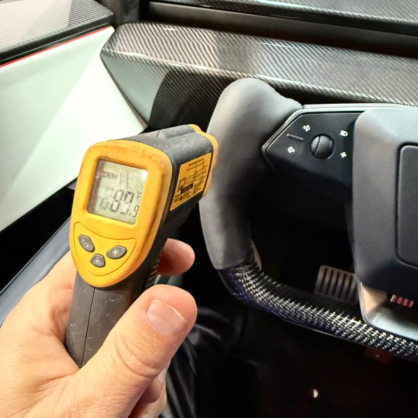 Cybertruck Heated Yoke Steering Wheel - TESLA Factory Original Core, Reshaped & Resurfaced in Real Molded Carbon Fiber & Napa Leather Hot on Sale - Image 4