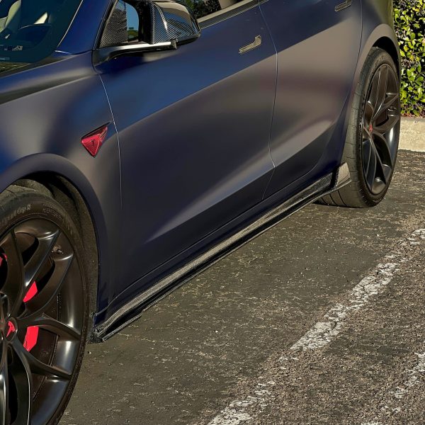 2017-2023 | Model 3 Viento Side Skirts Open Back (Hollow Version) - Real Molded Carbon Fiber on Sale - Image 4
