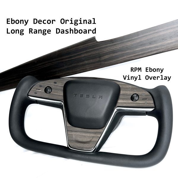 2021-2023 Model S & X Yoke Steering Wheel Ebony Wood Accent Overlays Discount
