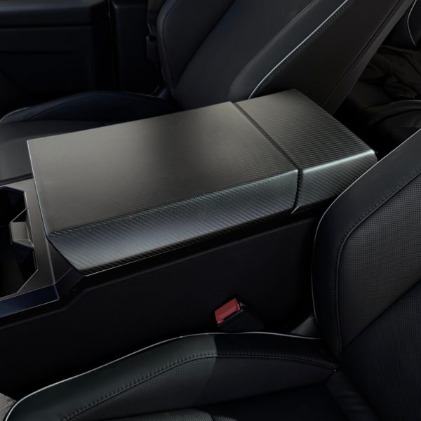 Cybertruck Center Console Armrest & Rear Display Overlay Kit (2 Pieces) - Real Molded Carbon Fiber Hot on Sale - Image 3