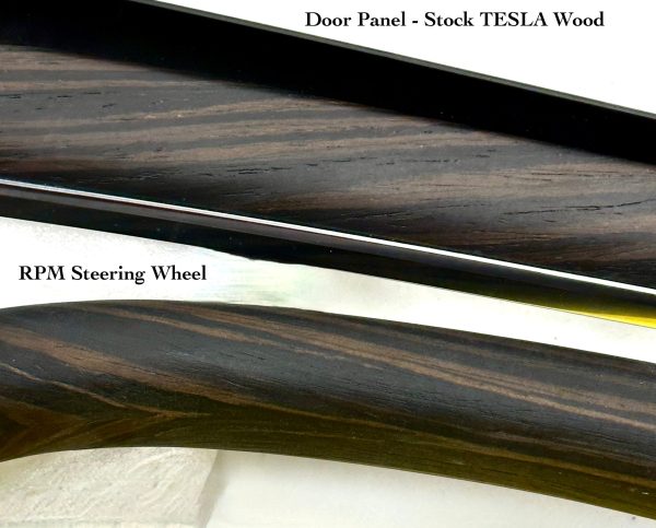 2021-2023 Model S & X Sport Steering Wheel Horizontal Top & Bottom - Ebony Decor Wood Matching Hot on Sale - Image 3