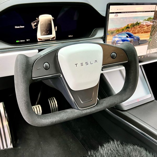 2021-2024 | Model S & X Yoke Steering Wheel Upgrade, TESLA Factory Original Resurfaced with Soft Napa Leather & Fully Heated Discount - Image 5