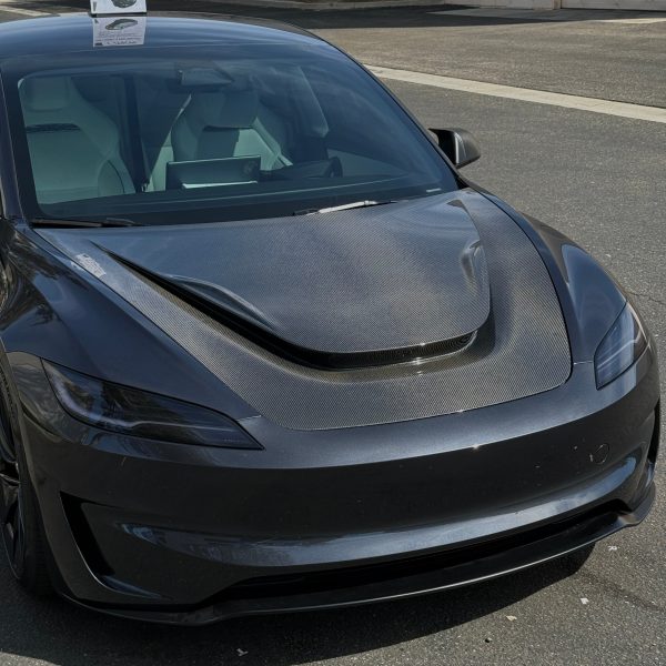 2024+ | Model 3 Highland Serpent Hood - Dual Layer with Xpel Clear Bra- Real Molded Carbon Fiber Hot on Sale