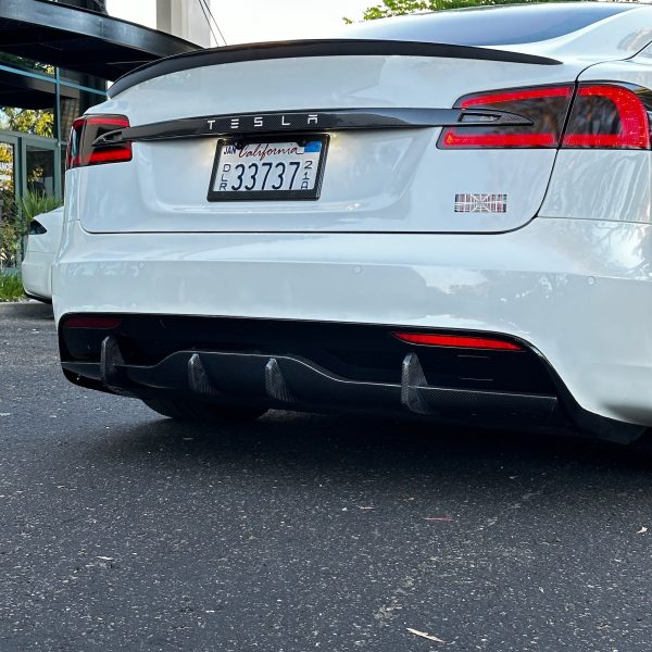 2021+ | Model S Viento Diffuser Overlay - Real Molded Carbon Fiber Supply - Image 3