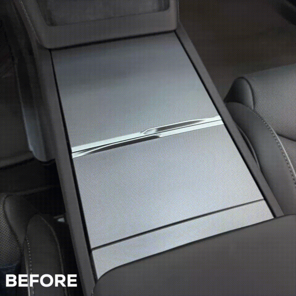 2025+ | Model Y Juniper Refreshed  Plain Weave  (Performance Look) Center Console & Front Cup Holder Overlay 1.0 (4 Piece kit) - Real Dry Molded Carbon Fiber Online