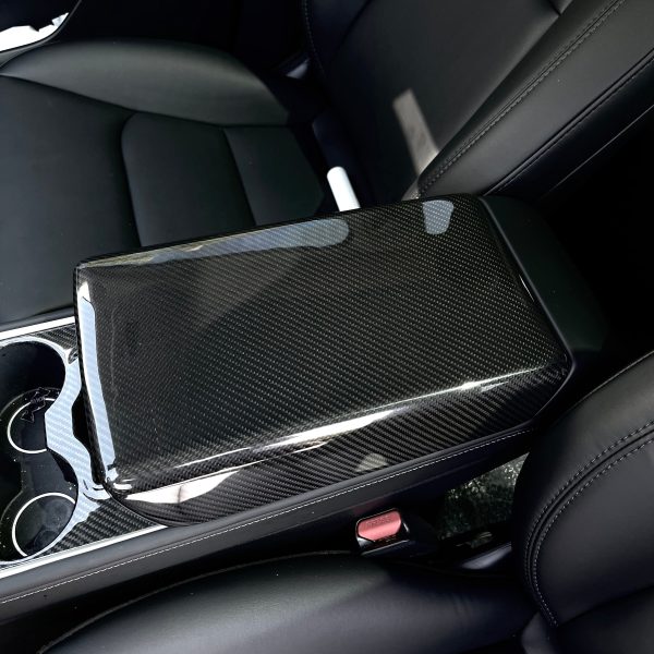 Model 3 & Y Armrest Overlay - Real Molded Carbon Fiber Supply - Image 4