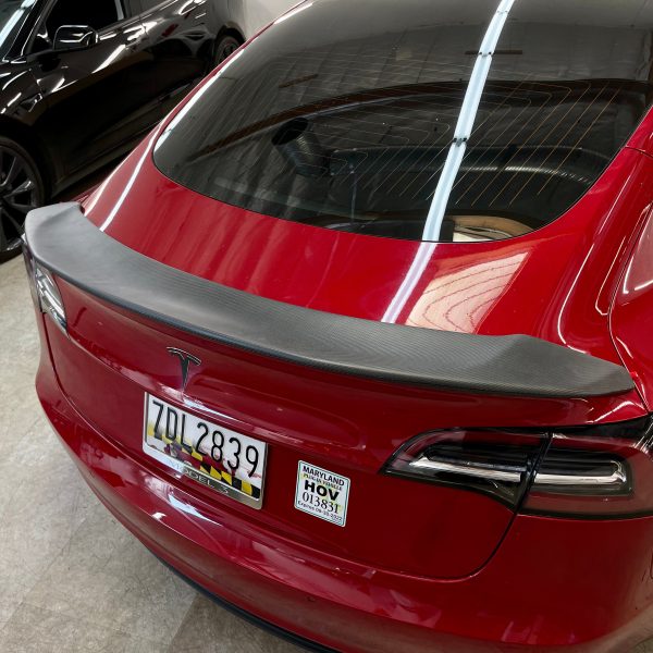 2017-2023 | Model 3 Jupiter V-Style Spoiler - Real Molded Carbon Fiber Online Hot Sale - Image 3