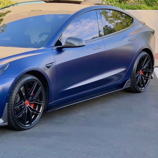 2017-2023 | Model 3 Viento Side Skirts Open Back (Hollow Version) - Real Molded Carbon Fiber on Sale - Image 5