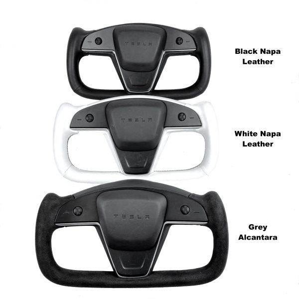 2021-2024 | Model S & X Yoke Steering Wheel Upgrade, TESLA Factory Original Resurfaced with Soft Napa Leather & Fully Heated Discount