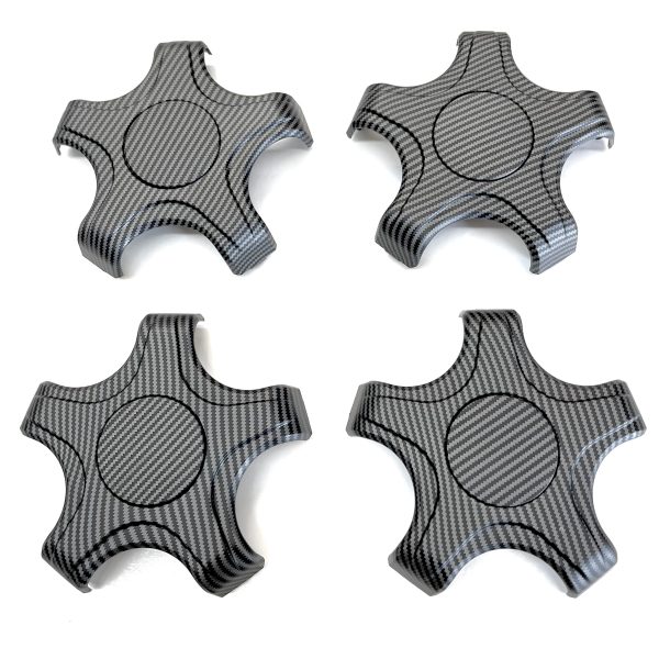 Model 3 18  Aero Wheel Center Hub Caps (Set of 4) - Hydro Carbon Fiber Coated For Discount - Image 4