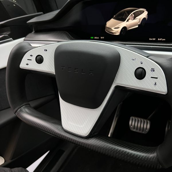 2021-2023 Model S & X Yoke Steering Wheel 3M Vinyl Accent Wraps For Discount - Image 3