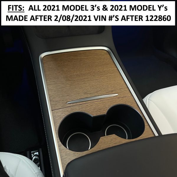 2021* | Model 3 & Y Center Console Wraps (Gen. 2) - Vinyl Wood Online now
