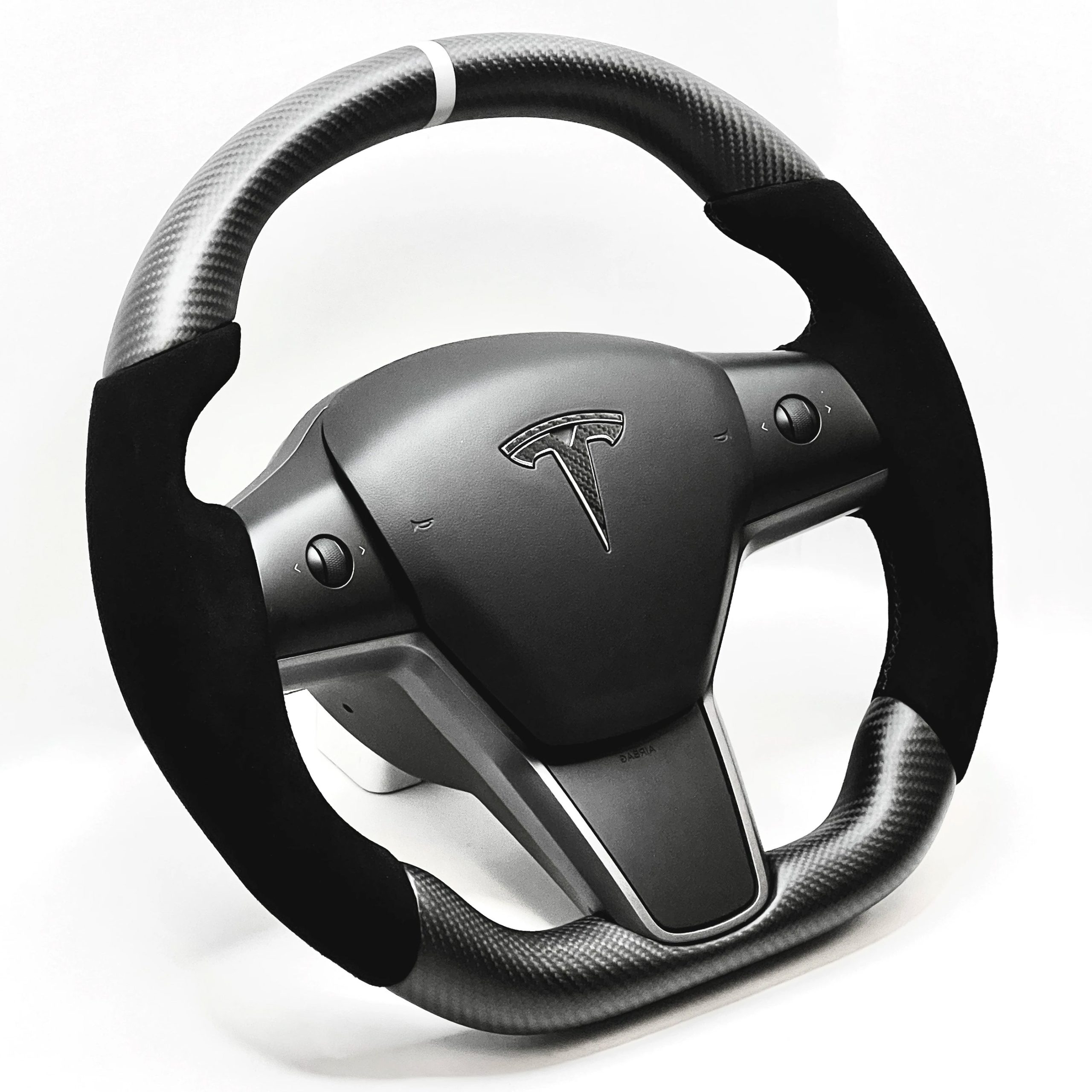Model 3 & Y – Sport Grip Full Carbon Fiber Steering with Alcantara Handles Supply