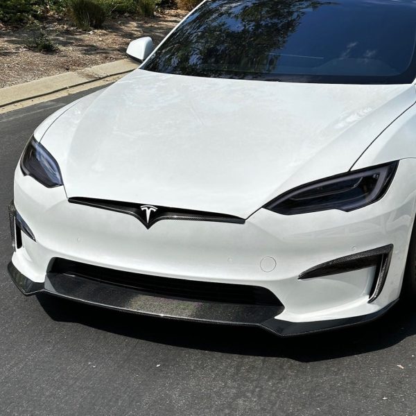 2021+ | Model S Viento Front Lip Spoiler - Real Molded Carbon Fiber Online now - Image 4