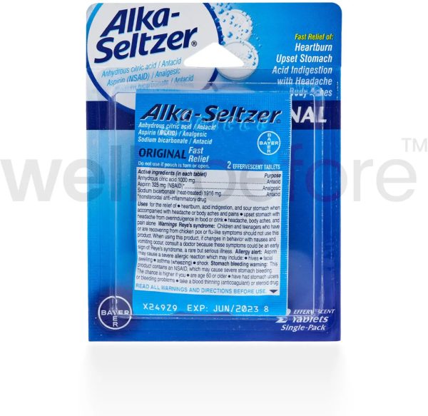 Alka-Seltzer Antacid Heartburn Relief - 2 Effervescent Tablets For Discount