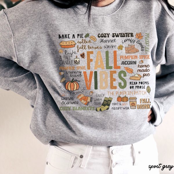 *Fall Vibes Collage Sweatshirt *5 Colors (S-3X) Online Hot Sale - Image 4