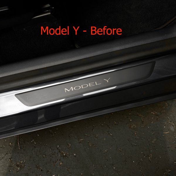 Model 3 & Y Clear Front Door Sill Covers (1 Pair) - 3M PPF Film For Discount - Image 2