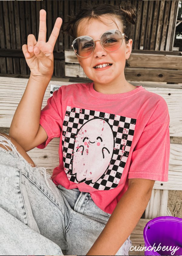 PRE-ORDER: YOUTH Checkered Ghost Tee *10 Colors (S-3X) Sale