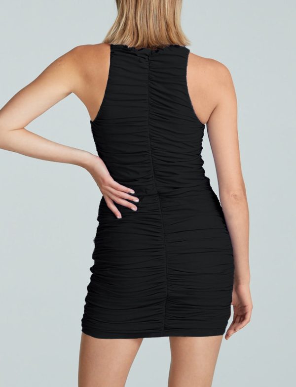 Classic Ruched Mini Dress Hot on Sale - Image 3