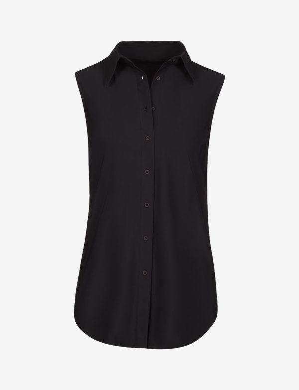 Classic Sleeveless Oversized Button Down Shirt Sale