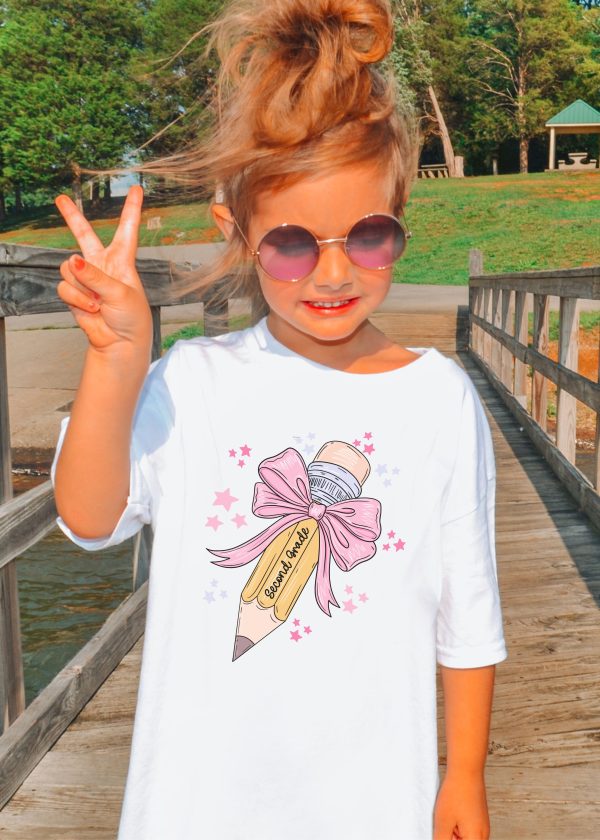*YOUTH Personalized GRADE Pencil Coquette Tee *8 Colors (S-3X) Fashion - Image 5