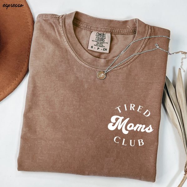 Pocket Tired Moms Club Tee *12 Colors (S-3X) Online Sale - Image 2