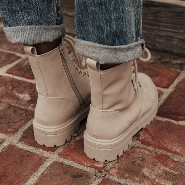 Firm Lace Up Boot (5.5-10) *BEIGE Cheap - Image 4