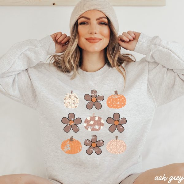 *Floral Pumpkin Rows Sweatshirt *5 Colors (S-3X) Discount - Image 2