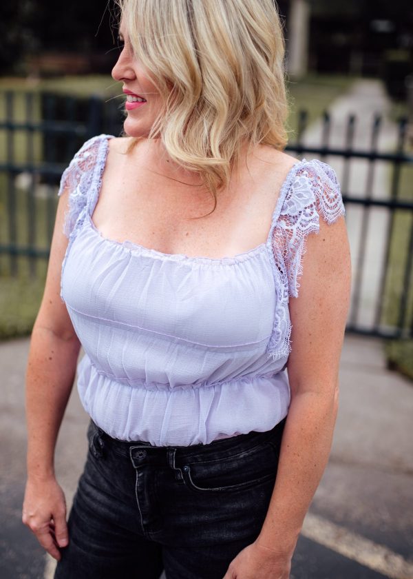 Ruffled Lace Body Suit *LAVENDER Online Hot Sale - Image 5