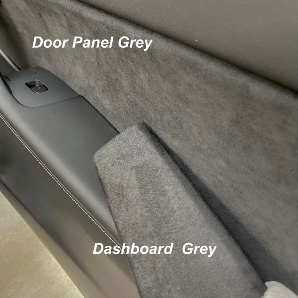 Model 3 & Y Alcantara Dashboard Replacements - Door Panel Matching Grey Supply - Image 2
