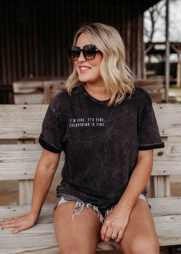Everything is Fine Tee *Vintage Black (S-3X) Online Hot Sale - Image 2