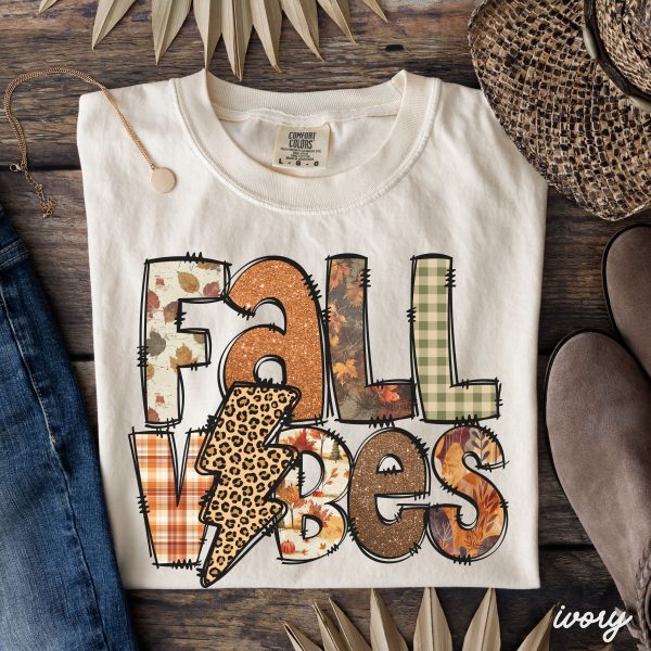 *Fall Vibes Lightning Bolt Brown Tee *6 Colors (S-3X) Supply
