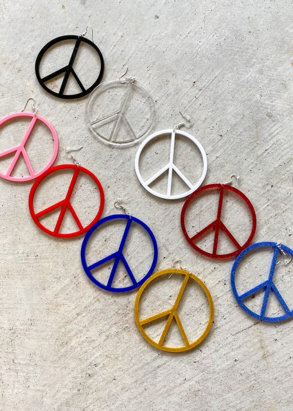 Peace Sign Earrings *9 COLORS Hot on Sale
