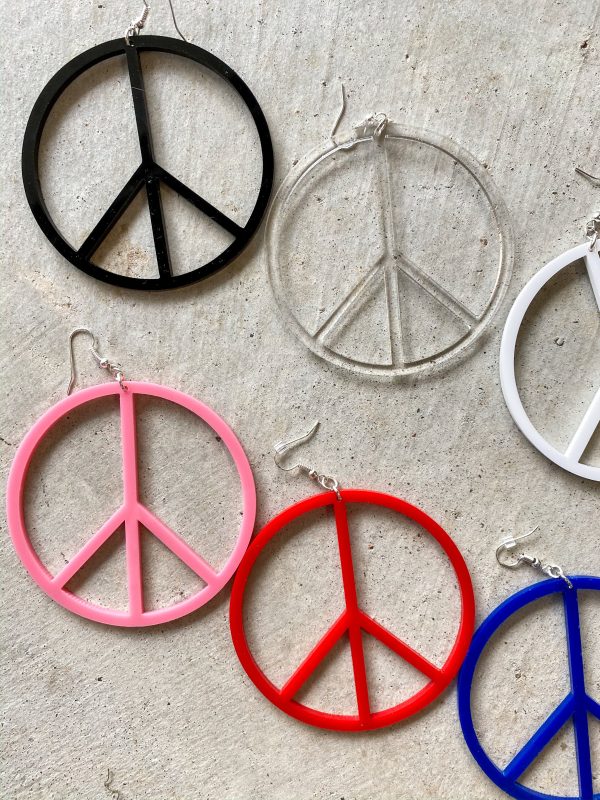 Peace Sign Earrings *9 COLORS Hot on Sale - Image 4