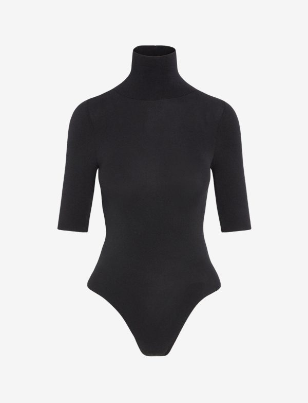Ballet Short Sleeve Turtleneck Bodysuit Fashion