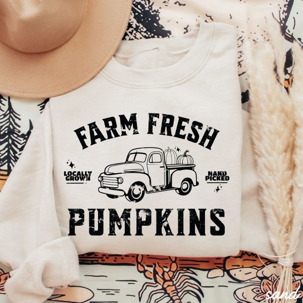 Pre-Order: Farm Fresh Pumpkins Sweatshirt *5 Colors (S-3X) Sale - Image 2