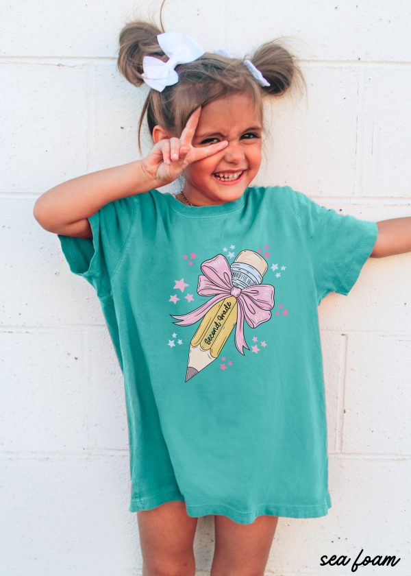 *YOUTH Personalized GRADE Pencil Coquette Tee *8 Colors (S-3X) Fashion - Image 4