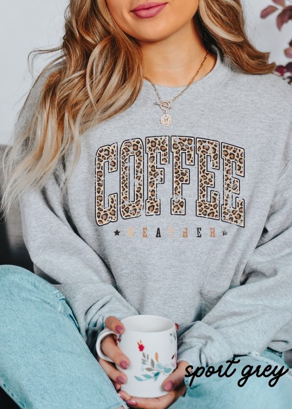 *Coffee Weather Leopard Sweatshirt *3 Colors (S-3X) Supply - Image 2