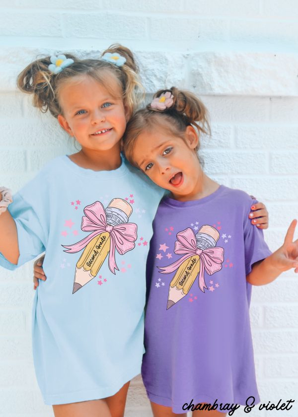 *YOUTH Personalized GRADE Pencil Coquette Tee *8 Colors (S-3X) Fashion - Image 3