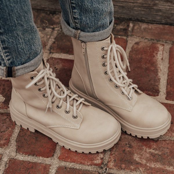 Firm Lace Up Boot (5.5-10) *BEIGE Cheap - Image 5
